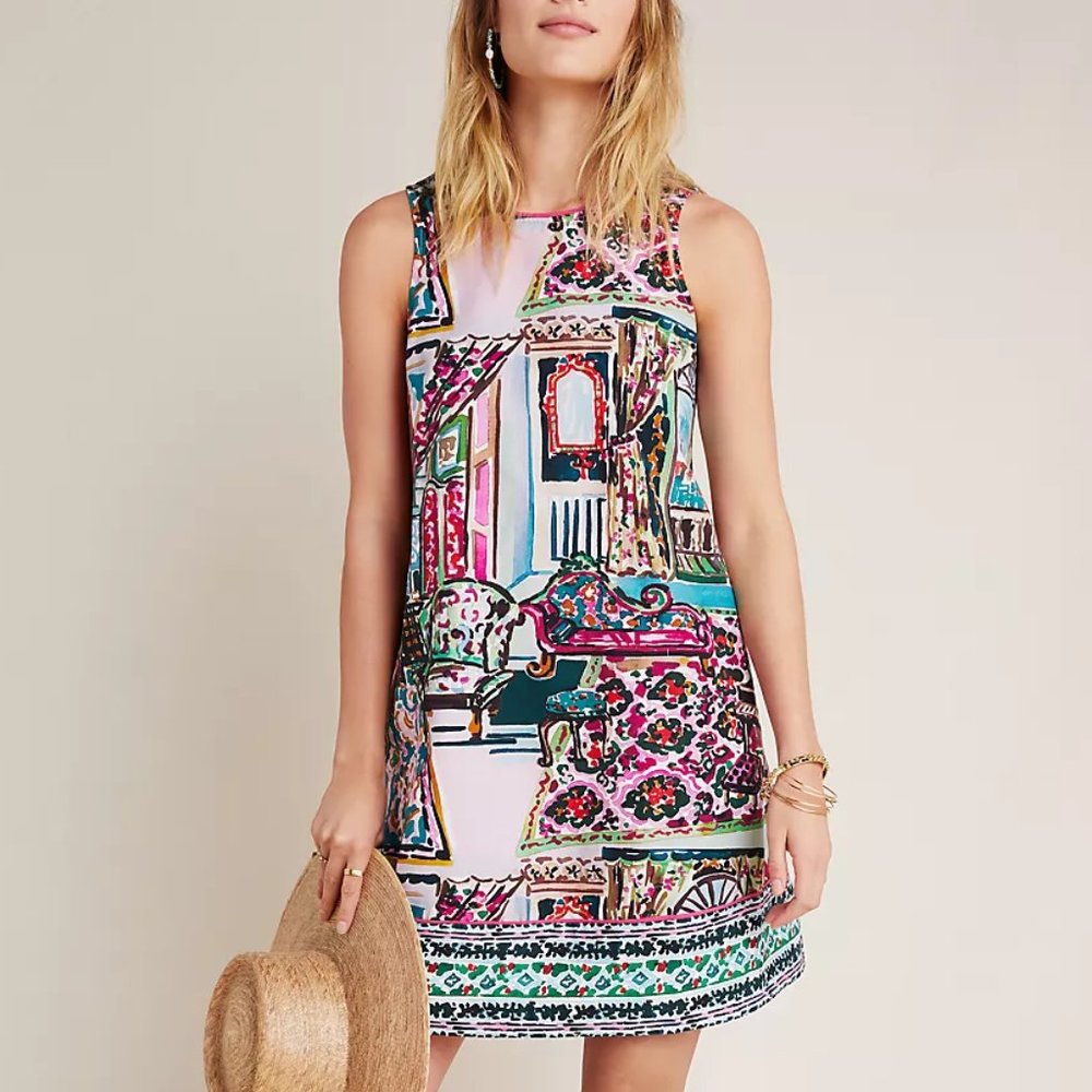 Anthropologie Amelia Shift Dress Fauvism Impressionist - XS